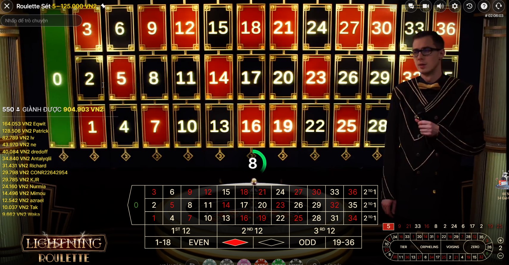 Roulette sảnh K8 Casino